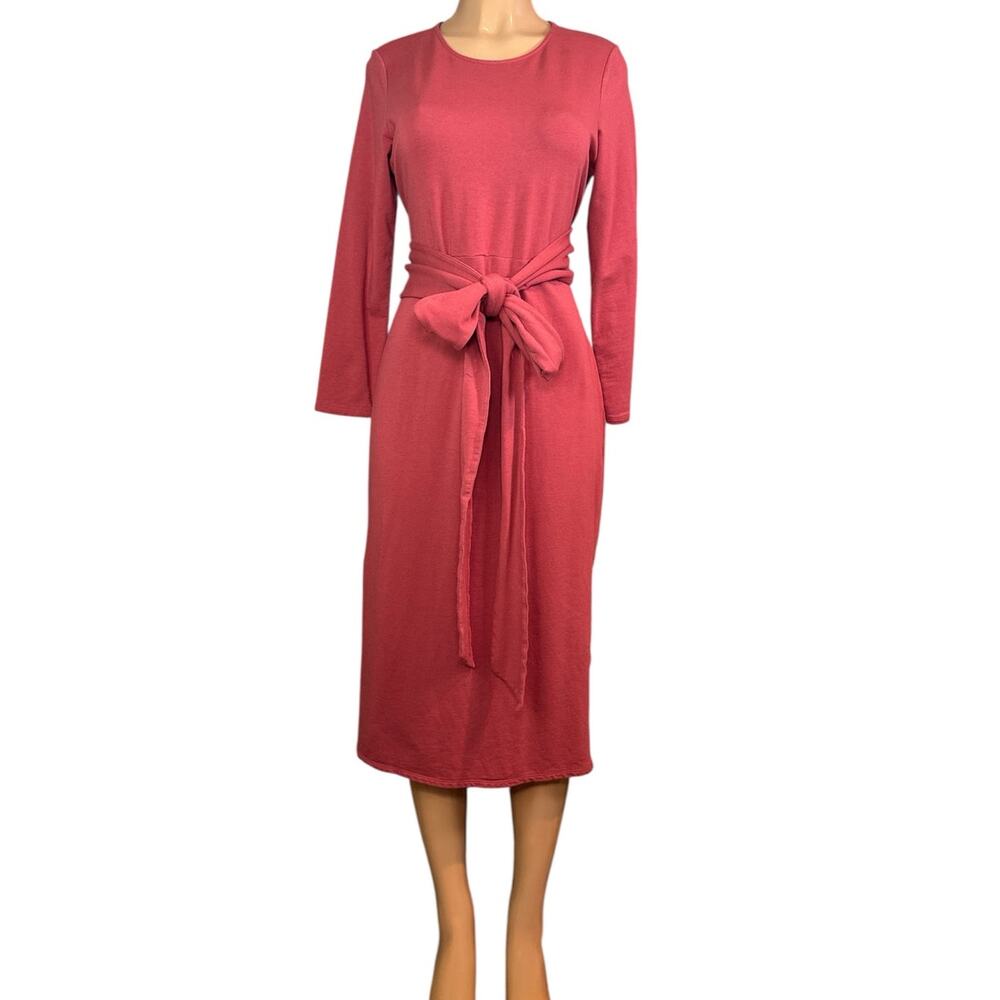 J. Jill Pure Jill Side Slit Dress Wrap Tie Belt Brick Red SZ Petite Medium